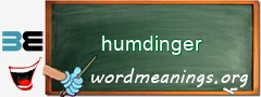 WordMeaning blackboard for humdinger